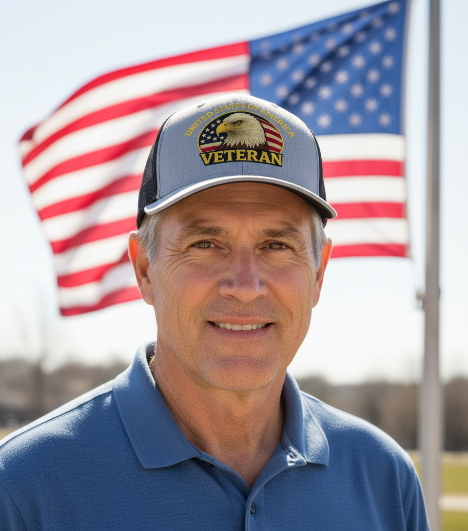 Veteran Eagle Embroidered Hat