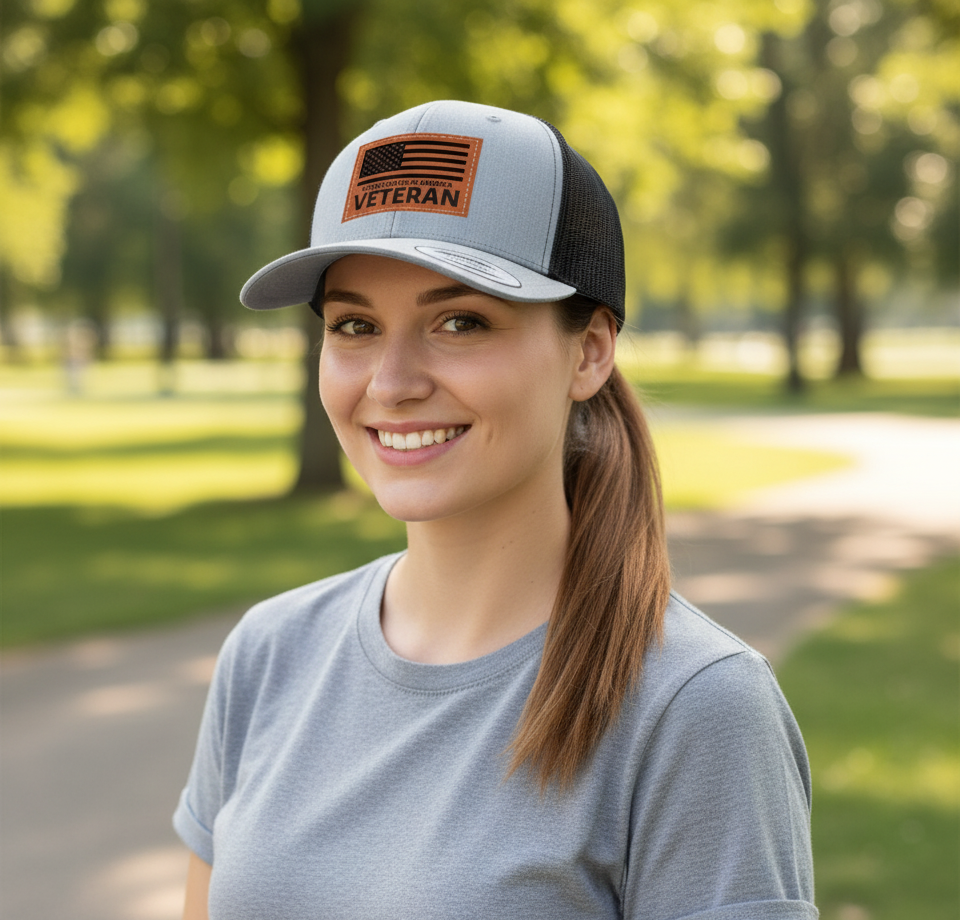 Veteran Leather Patch Hat